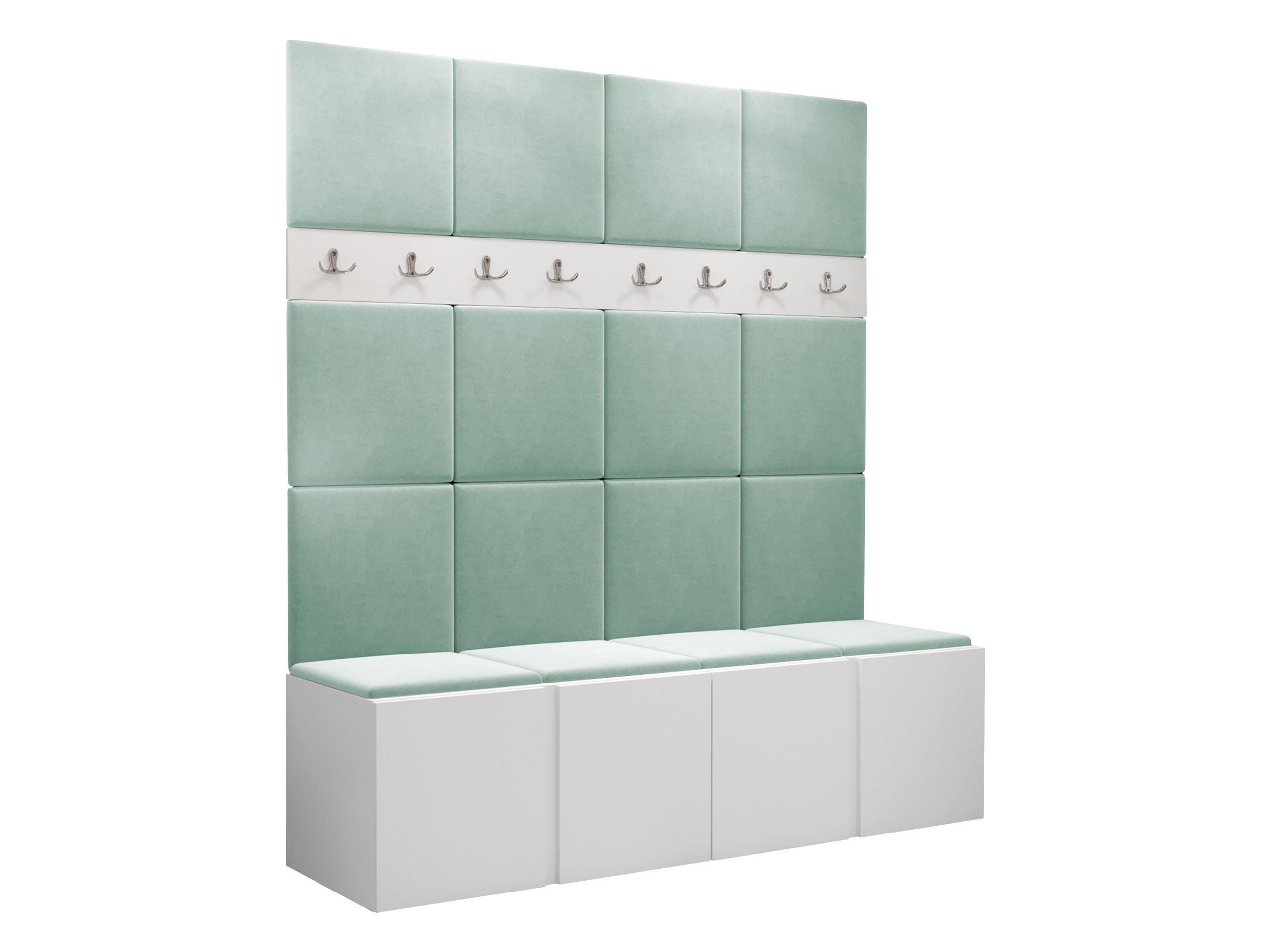 GARDEROBEN-SET Orion V - Weiß/Mintgrün, Holzwerkstoff/Kunststoff (168/186/46cm) - MIRJAN24