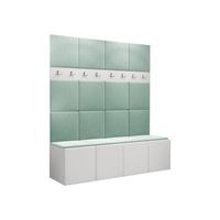 GARDEROBEN-SET Orion V - Weiß/Mintgrün, Holzwerkstoff/Kunststoff (168/186/46cm) - MIRJAN24