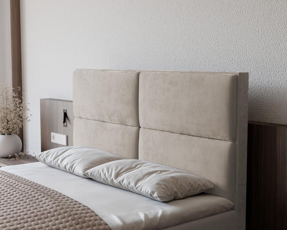 BOXBETT ORFEO 120/200 cm mit Matratze und Topper, Creme - Creme, Textil (120/200cm) - Idohome