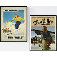 POSTER Set Mit 2 Vintage Ski Usa A3 Rahmenlos - Klar, Papier (29.7/5/42cm) - Nacnic