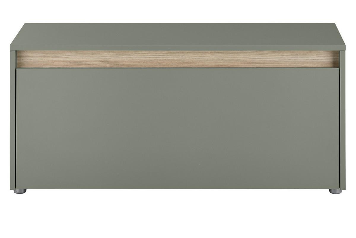 GARDEROBENBANK Salbei grün und Eiche, Schuhbank mit 4 Fächern, Breite 100 cm - Salbeigrün/Eichefarben, Holz/Holzwerkstoff (100/45/40cm) - Furn.Design