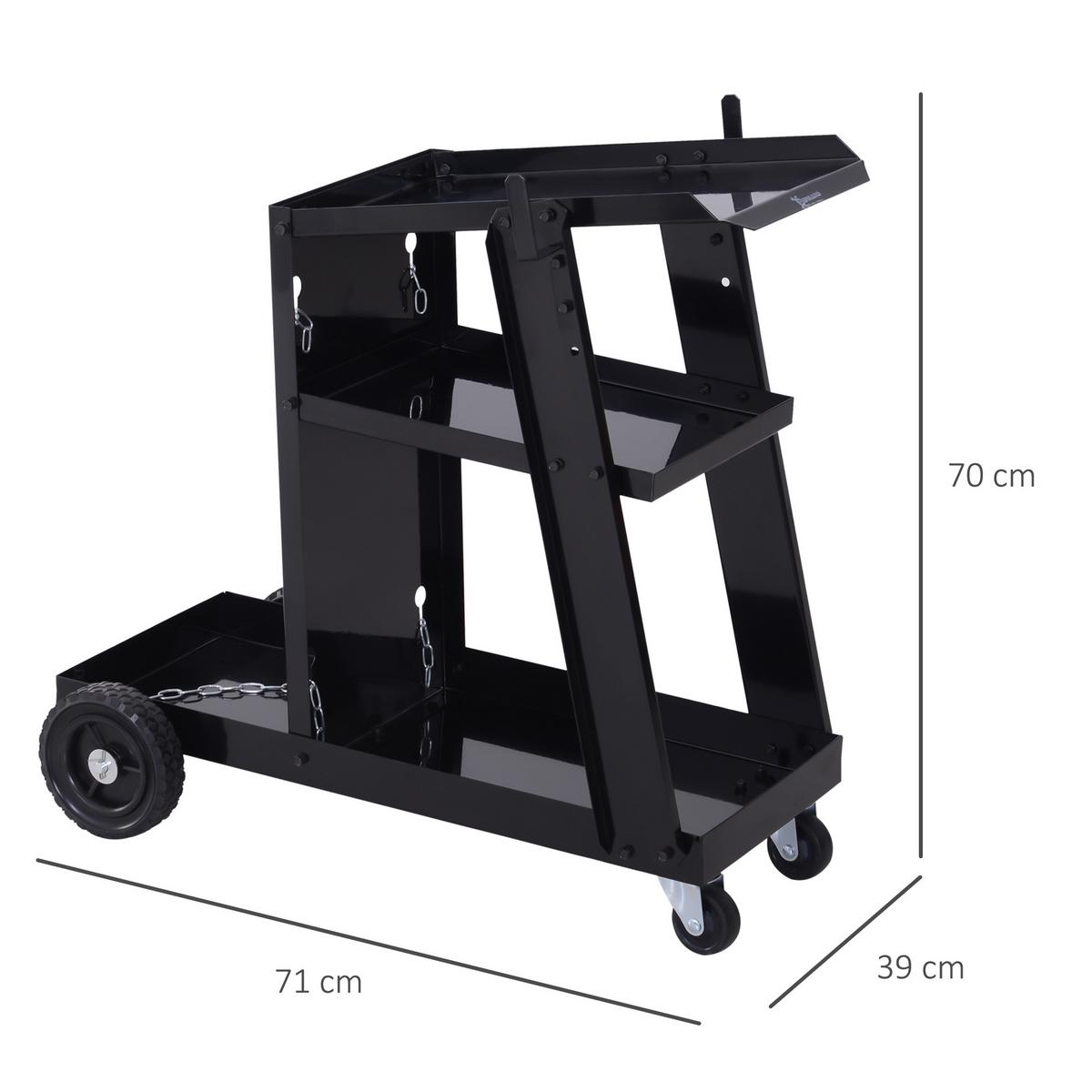 SCHWEISSWAGEN Stahl Eisen Gummi Schwarz - Schwarz, Metall (39/70/71cm) - DURHAND