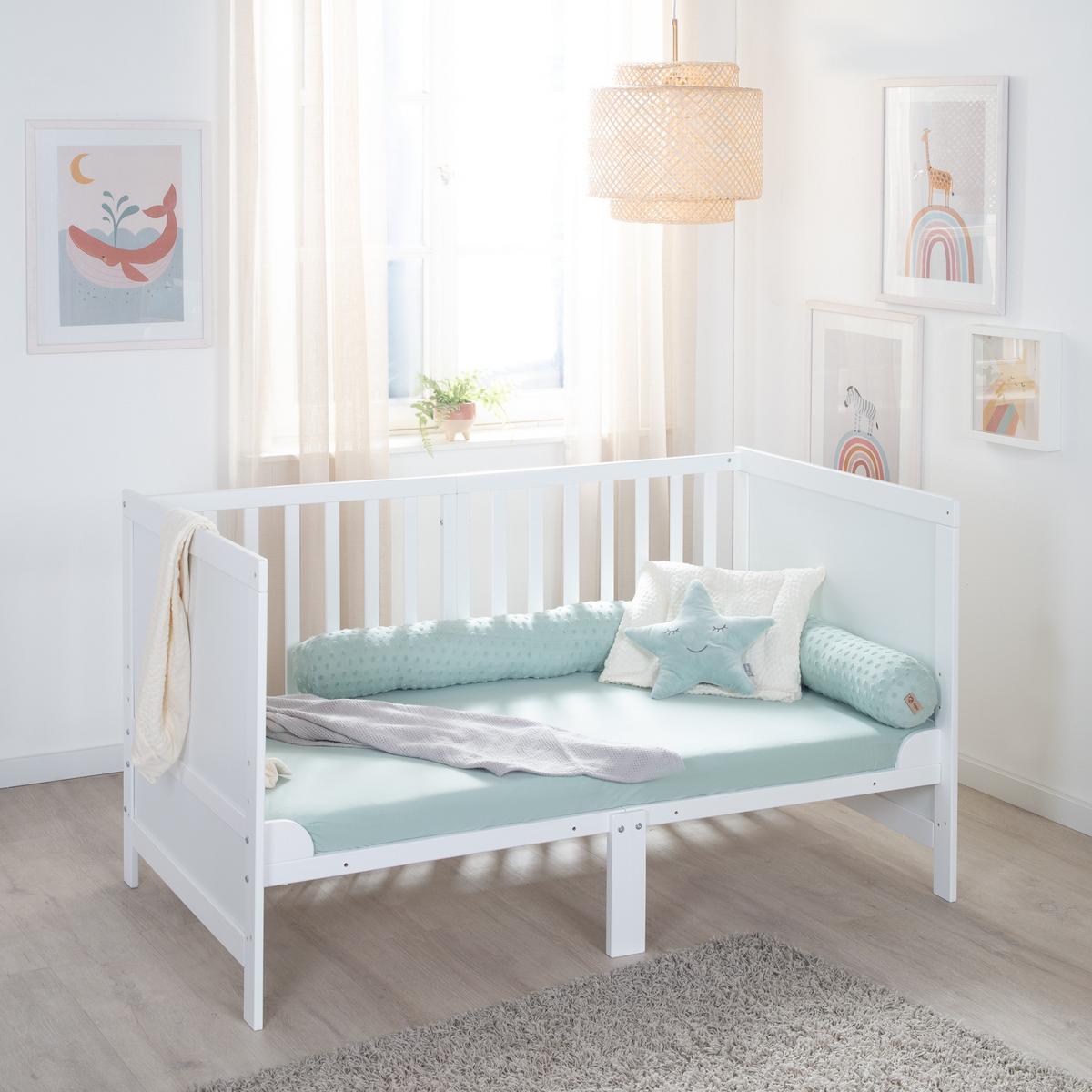 BABYBETT mit Matratze Easy Sleep 70 x 140 cm - Weiß, Holzwerkstoff/Textil (70/140cm) - Roba
