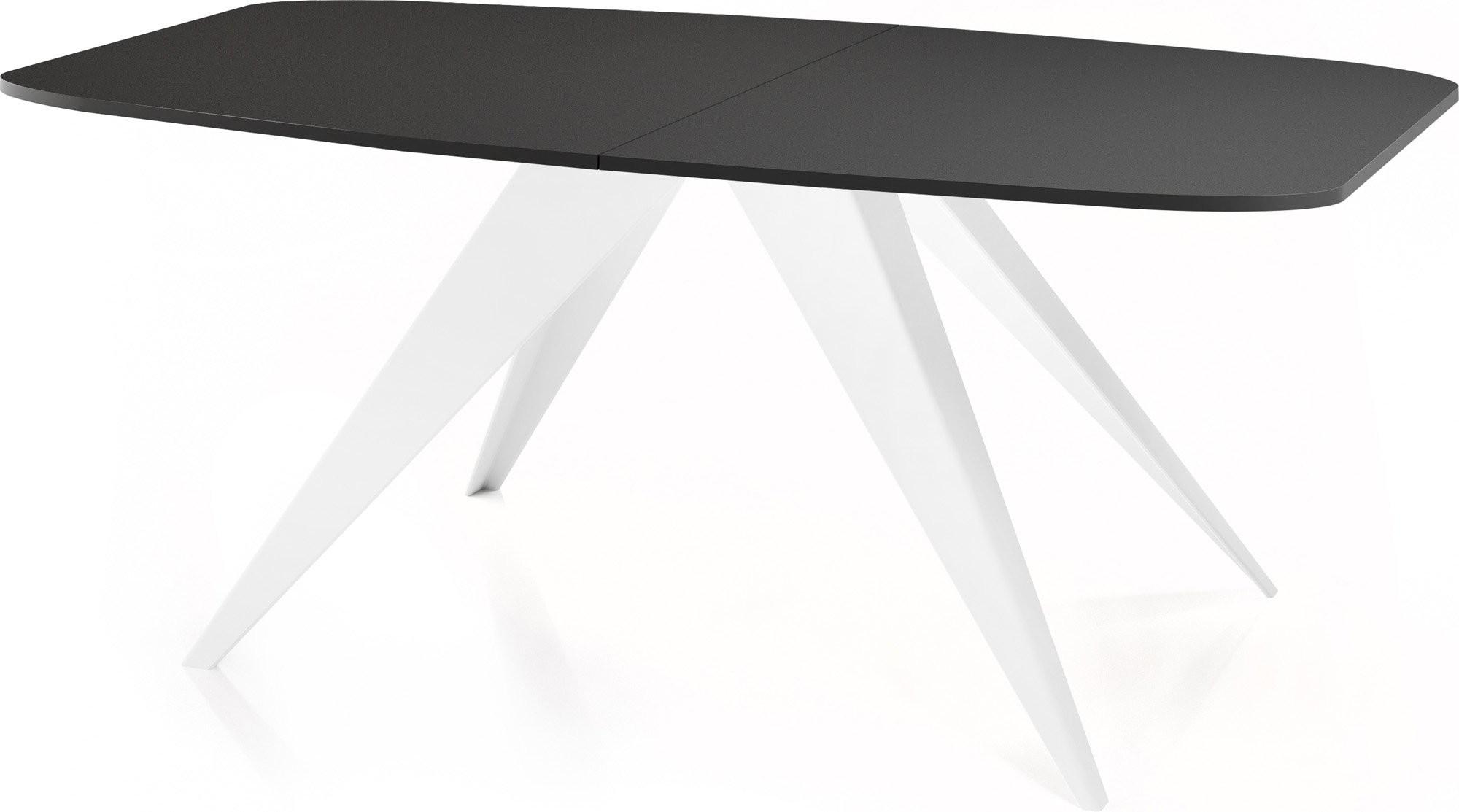 ESSTISCH Fatina rechteckig ausziehbar, Schwarz 160-198/90/76 cm - Schwarz/Weiß, Holzwerkstoff/Metall (80/200/76cm) - WFL GROUP