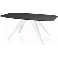 ESSTISCH Fatina rechteckig ausziehbar, Schwarz 180-218/90/76 cm - Schwarz/Weiß, Holzwerkstoff/Metall (90/220/76cm) - WFL GROUP