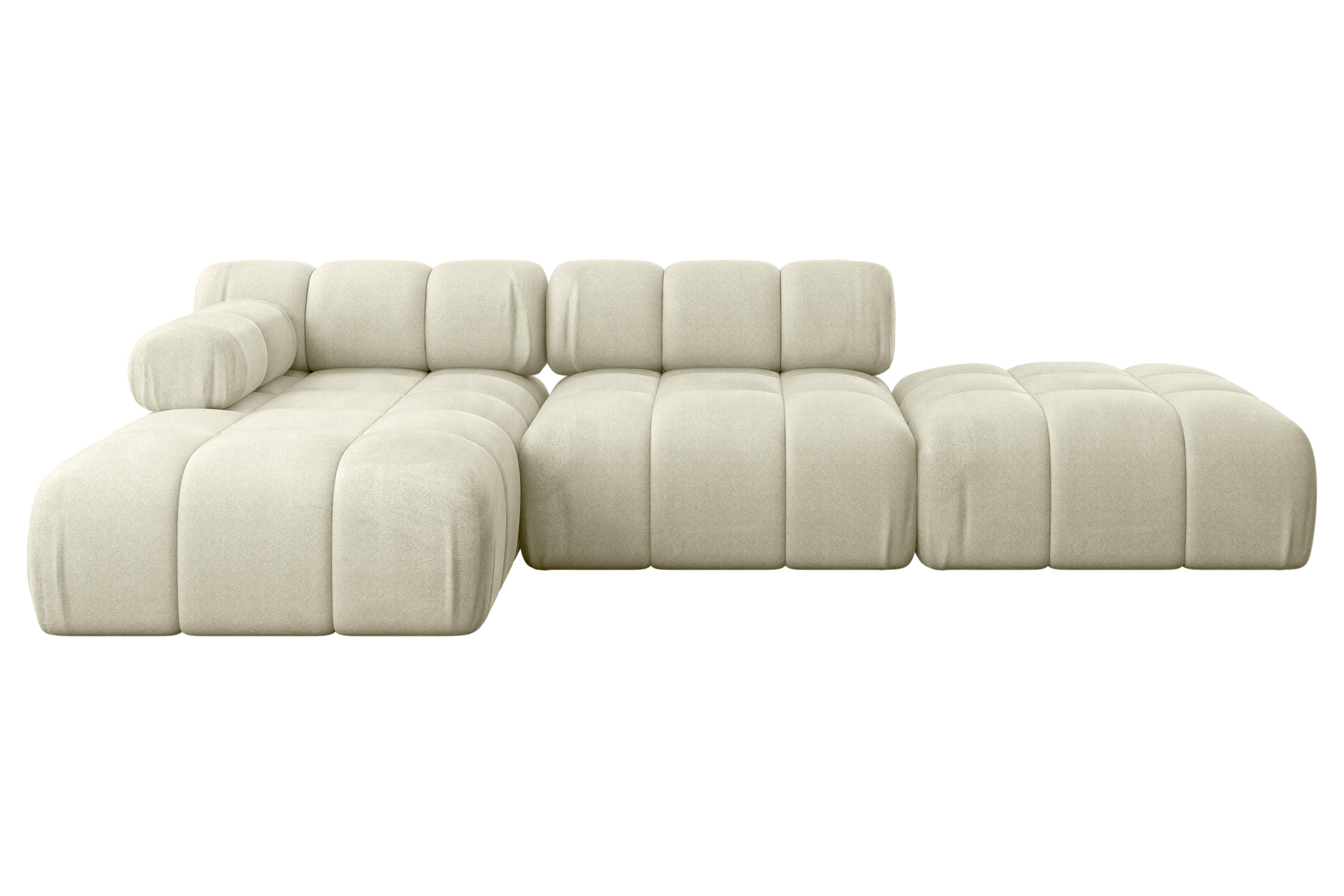 ECKSOFA modulares Sofa Lizur-L1 - 285x160x70 cm Beige Velours - Beige, Holzwerkstoff/Textil (285/160cm) - ALTDECOR