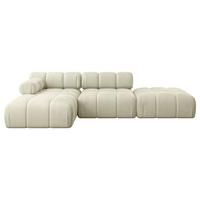 ECKSOFA modulares Sofa Lizur-L1 - 285x160x70 cm Beige Velours - Beige, Holzwerkstoff/Textil (285/160cm) - ALTDECOR