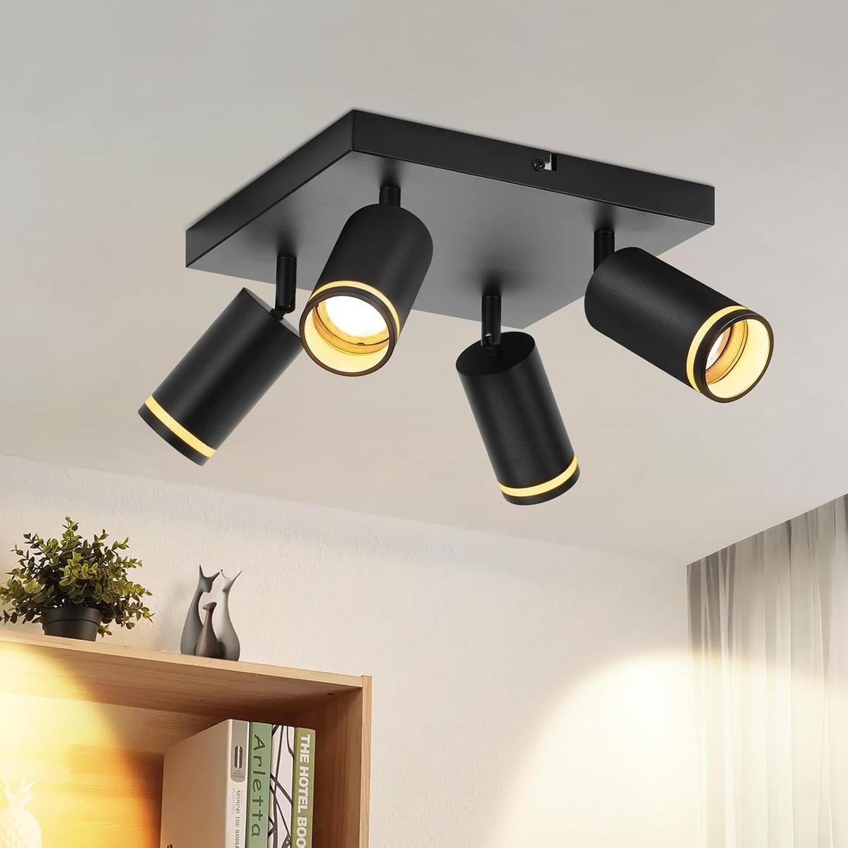 STRAHLER Fesselnd 4-flammig 25/25/17 cm - Schwarz, Metall (8.3/8.3/8.5cm) - ZMH