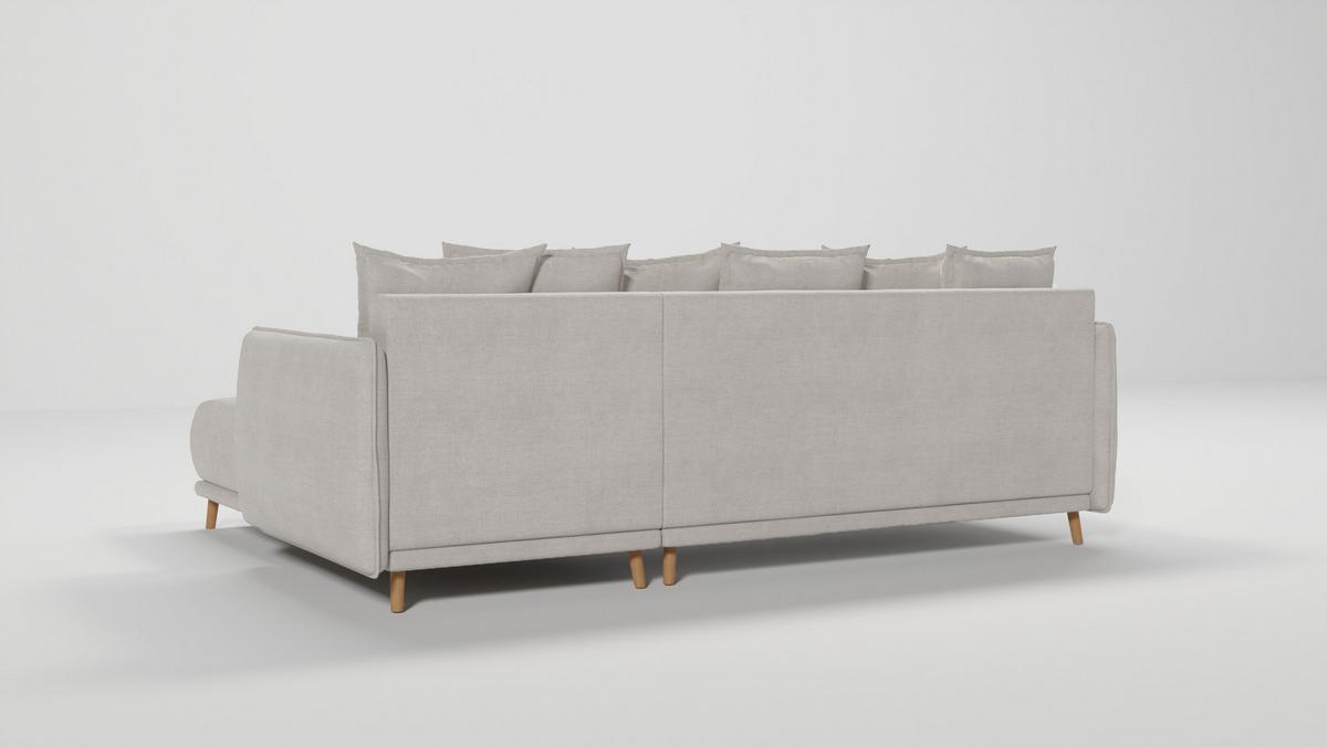 ECKSOFA Chroma Beige Luxusmicrofaser - Ecru/Beige, Holz/Textil (238/170cm) - S-Style