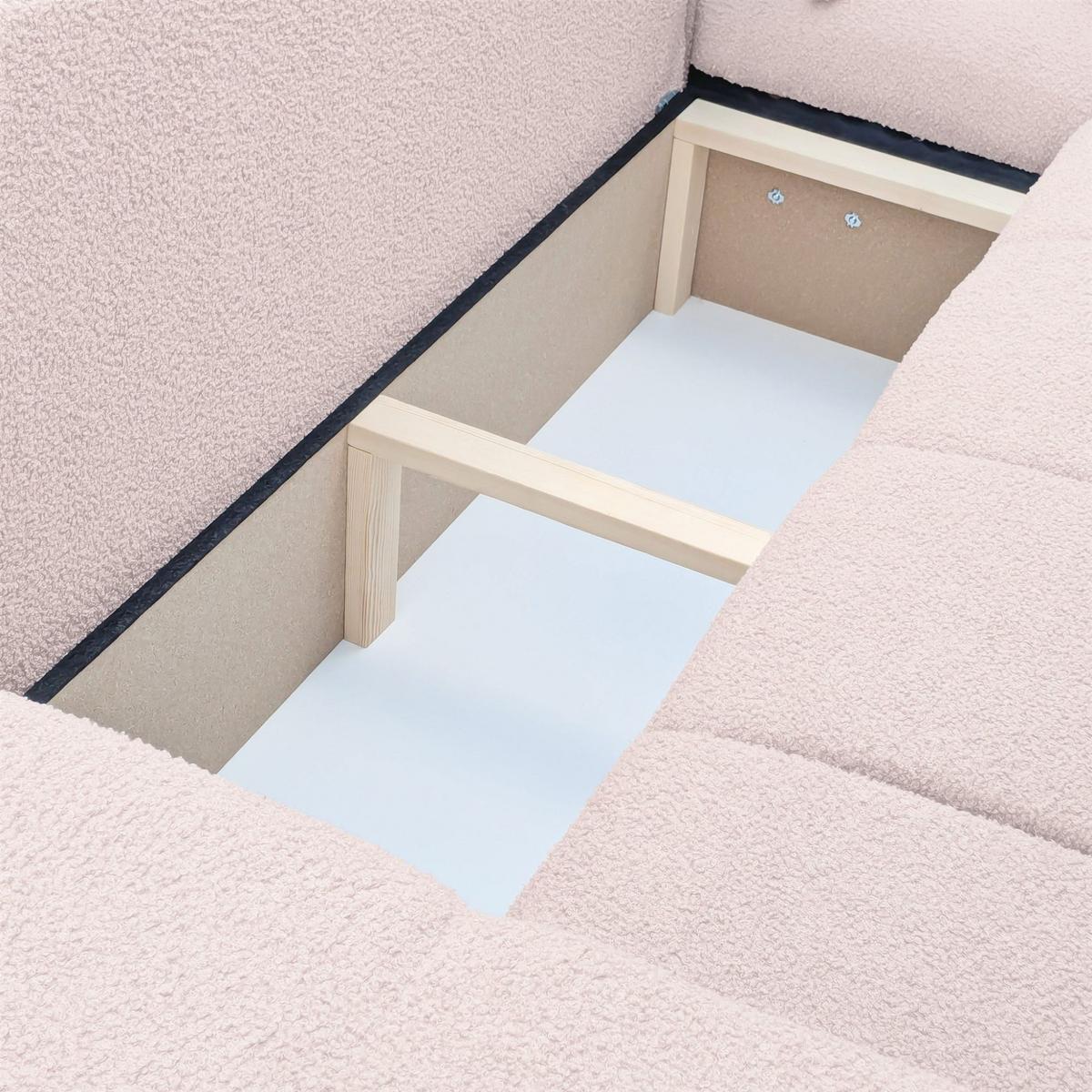 ECKSOFA Anabel Max Mit Schlaffunktion - Creme, Holzwerkstoff/Textil (145/278cm) - Fun Möbel