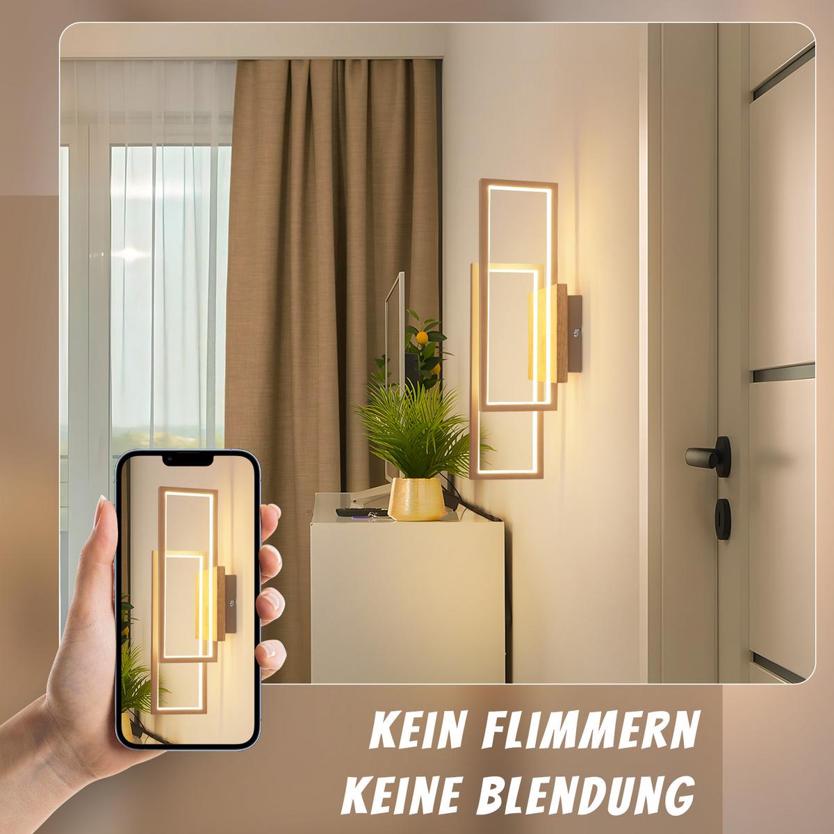 LED DECKENLEUCHTE Bralyn 48/13/16 cm - Braun, Holz/Metall (48/13/16cm) - ZMH