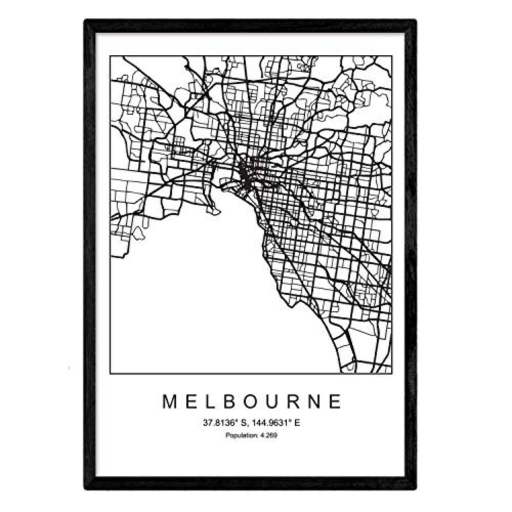 POSTER Melbourne Nordischen Stil A3 Rahmenlos - Klar, Papier (29.7/5/42cm) - Nacnic