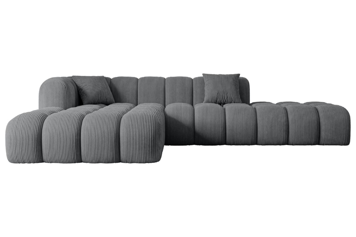 ECKSOFA Ottomane Links OLEA-L2 - 289x176x71 cm Dunkelgrau - Dunkelgrau/Schwarz, Holzwerkstoff/Kunststoff (176/289cm) - ALTDECOR