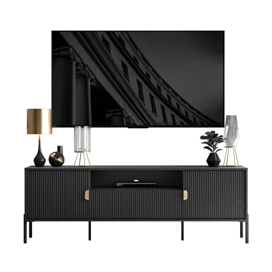 TV Rack DALIA 180 cm - Goldfarben/Schwarz, Holzwerkstoff (179/58/40cm) - Lookway
