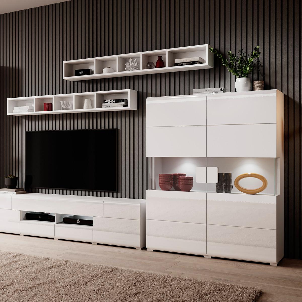 GESCHIRRSCHRANK Jules Weiß - Weiß, Holzwerkstoff (122/152/39cm) - Petits-meubles