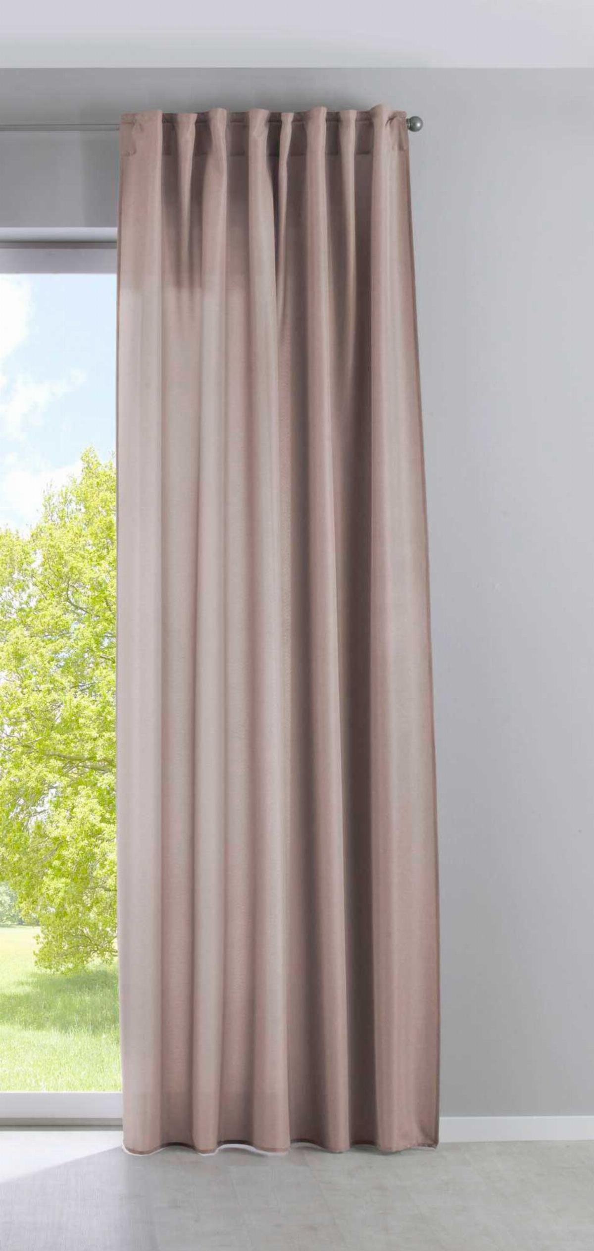 SCHLAUFENGARDINE 2ER SET »Jena« HxB 145x140 cm Taupe - Taupe, Textil (140/145cm) - Gardinenbox
