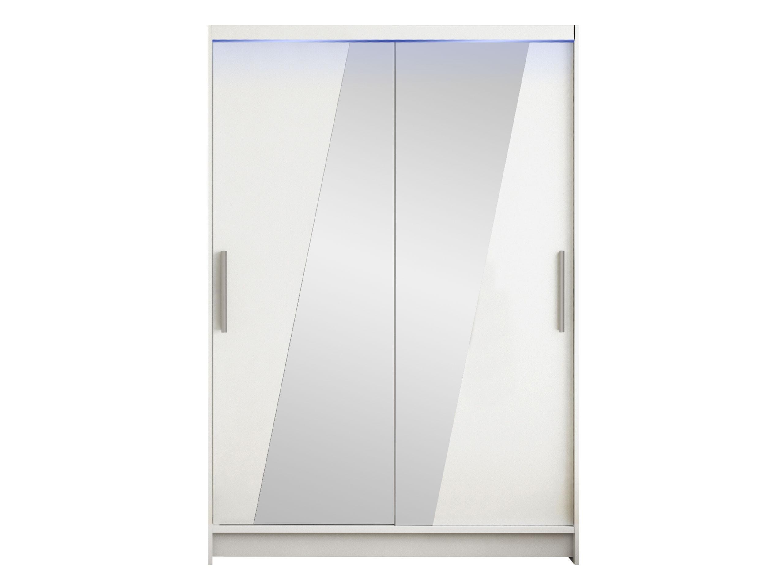 KLEIDERSCHRANK Miami VIII, mit RGB LED Beleuchtung - Silberfarben/Weiß, Holzwerkstoff/Kunststoff (120/200/58cm) - MIRJAN24