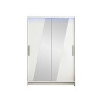 KLEIDERSCHRANK Miami VIII, mit RGB LED Beleuchtung - Silberfarben/Weiß, Holzwerkstoff/Kunststoff (120/200/58cm) - MIRJAN24