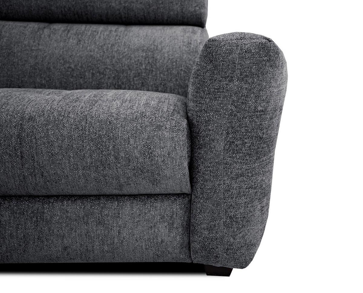 SOFA CALVERA 3-Sitzer mit 1 Relaxfunktion, graphitfarben - Graphitfarben, Holzwerkstoff/Textil (204/79/106cm) - Wozimo