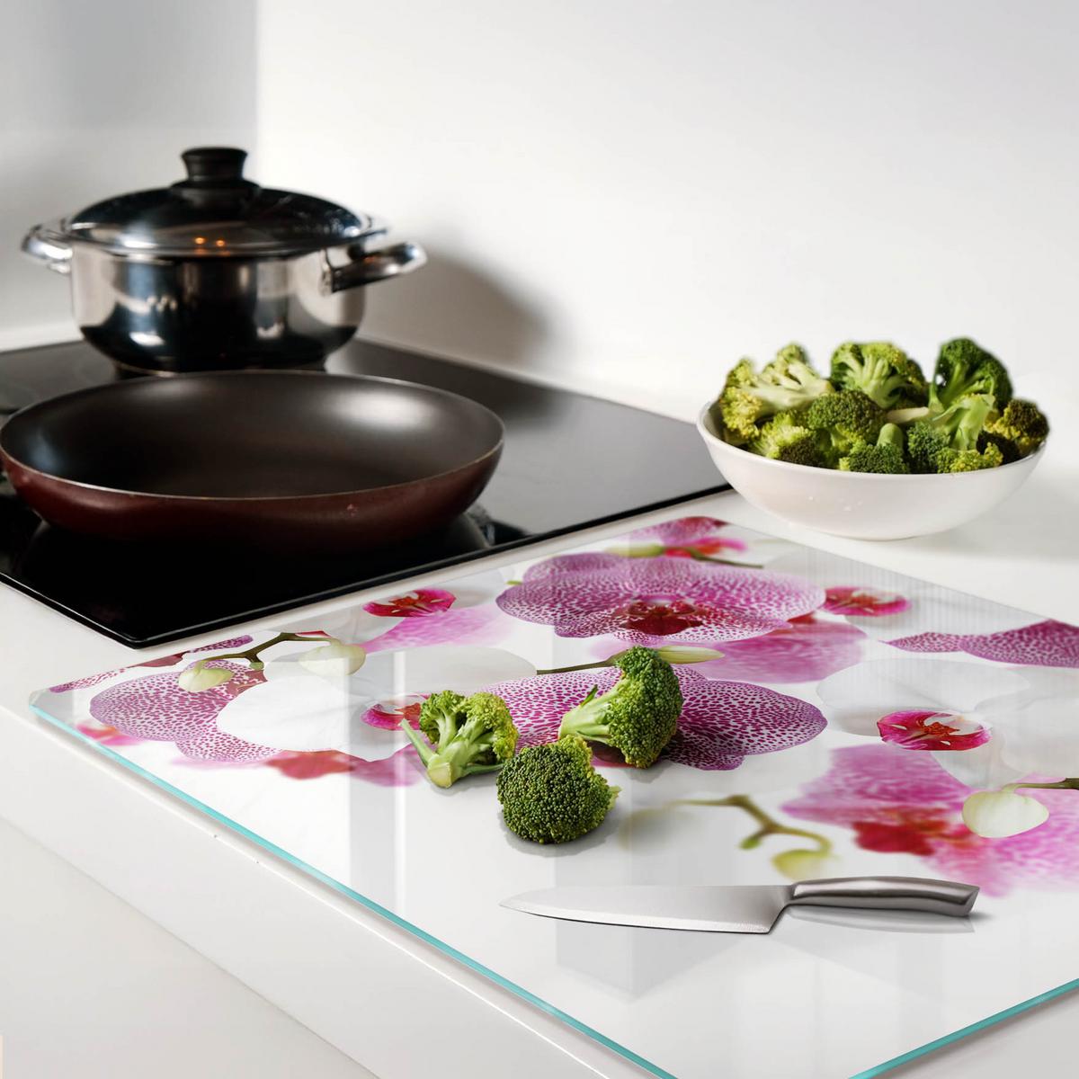 GLASPLATTE 60x52 cm Orchidee - Pink, Glas (60/0.4/52cm) - TULUP