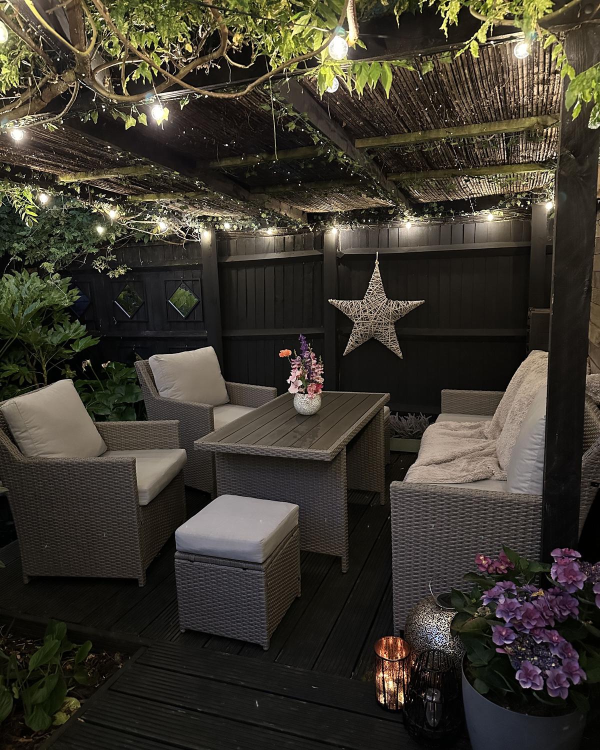LOUNGE SET 5-Sitzer Rattan Auflagen grau Fonti - Taupe, Kunststoff - Beliani