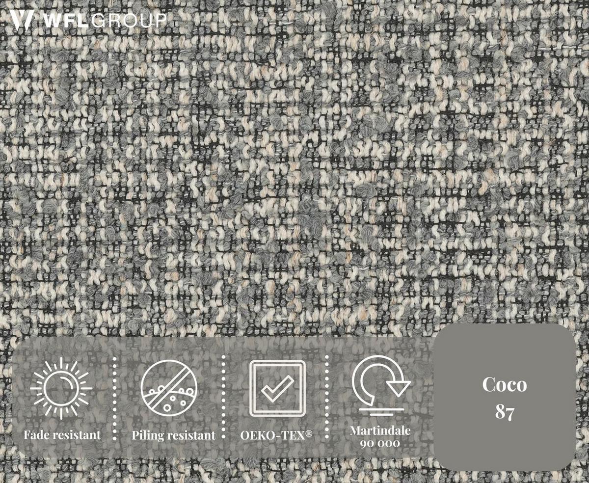 POLSTERSTUHL Mallow – 2er Set – Kaschmirfarbene Holzbeine – Weiche Sitzfläche und Rückenlehne – Grau Webstoff - Kaschmir/Grau, Holz/Textil (53/79/49cm) - WFL GROUP