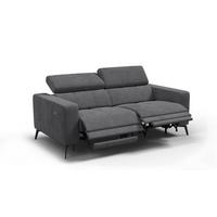 RELAXSOFA MORELLO 3-Sitzer, dunkelgrau, 2 x Relax Zero Gravity - Dunkelgrau, Holz/Textil (206/82/103cm) - Wozimo