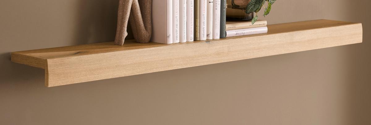 WANDBOARD in Evoke Eiche, Wandregal 150 cm - Kaschmir/Eichefarben, Holzwerkstoff (150/8/20cm) - Furn.Design