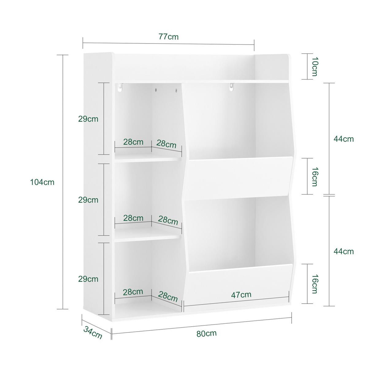 KINDERREGAL Weiß - Weiß, Holzwerkstoff (80/104/34cm) - SoBuy