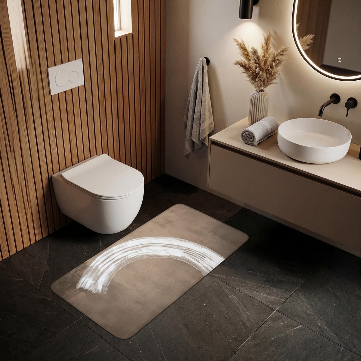 BADEMATTE Farbe - Braun - Japandi 120x60 cm - Mokka, Textil (120/60cm) - OnlyWow