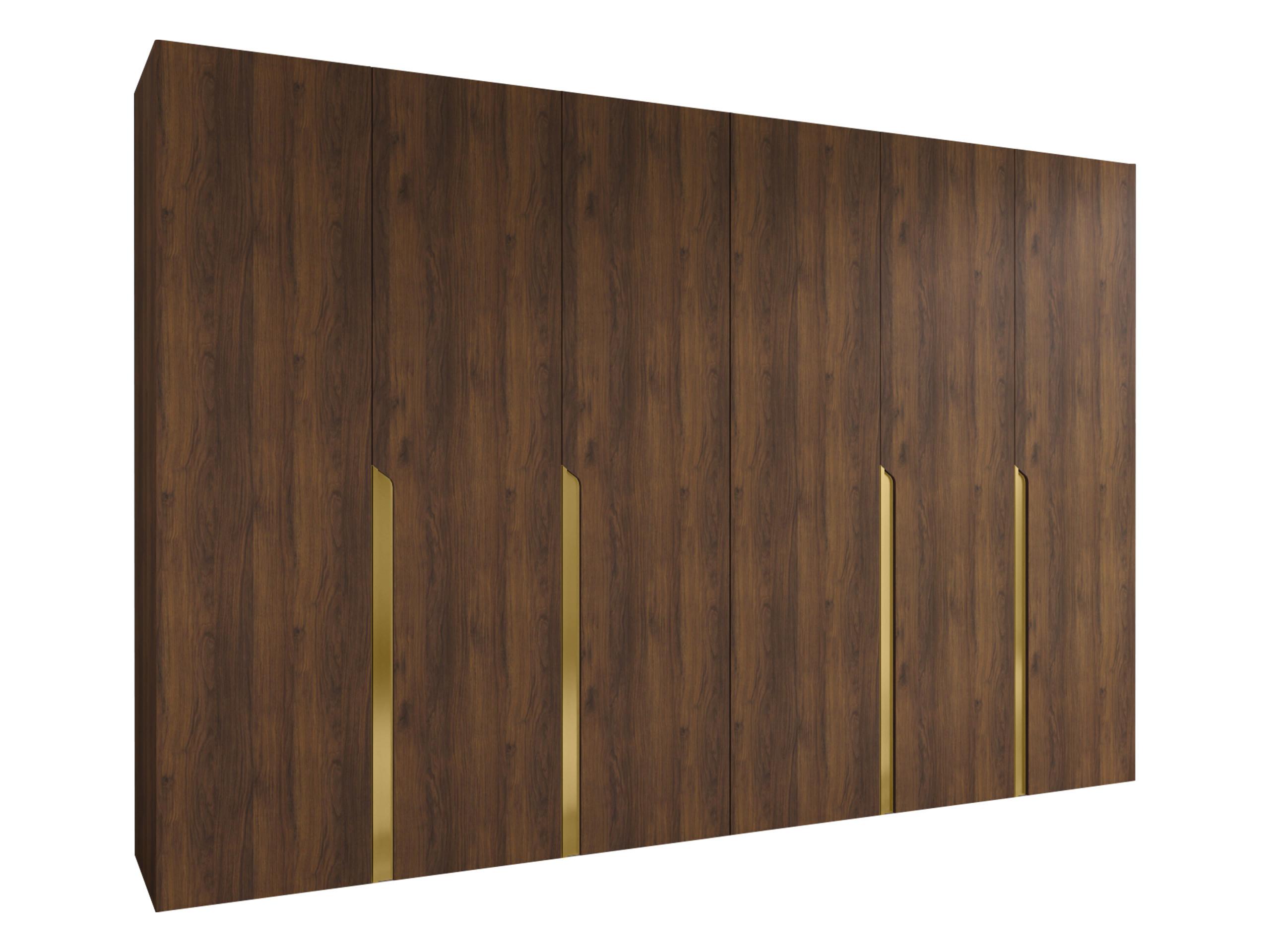 DREHTÜRENSCHRANK Mila I 300 - Goldfarben/Nussbaumfarben, Holzwerkstoff/Kunststoff (300/202/52cm) - MIRJAN24