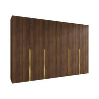 DREHTÜRENSCHRANK Mila I 300 - Goldfarben/Nussbaumfarben, Holzwerkstoff/Kunststoff (300/202/52cm) - MIRJAN24