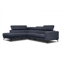 ECKSOFA MORELLO 5-Sitzer, dunkelblau - Schwarz/Dunkelblau, Holzwerkstoff/Textil (158/269cm) - Wozimo