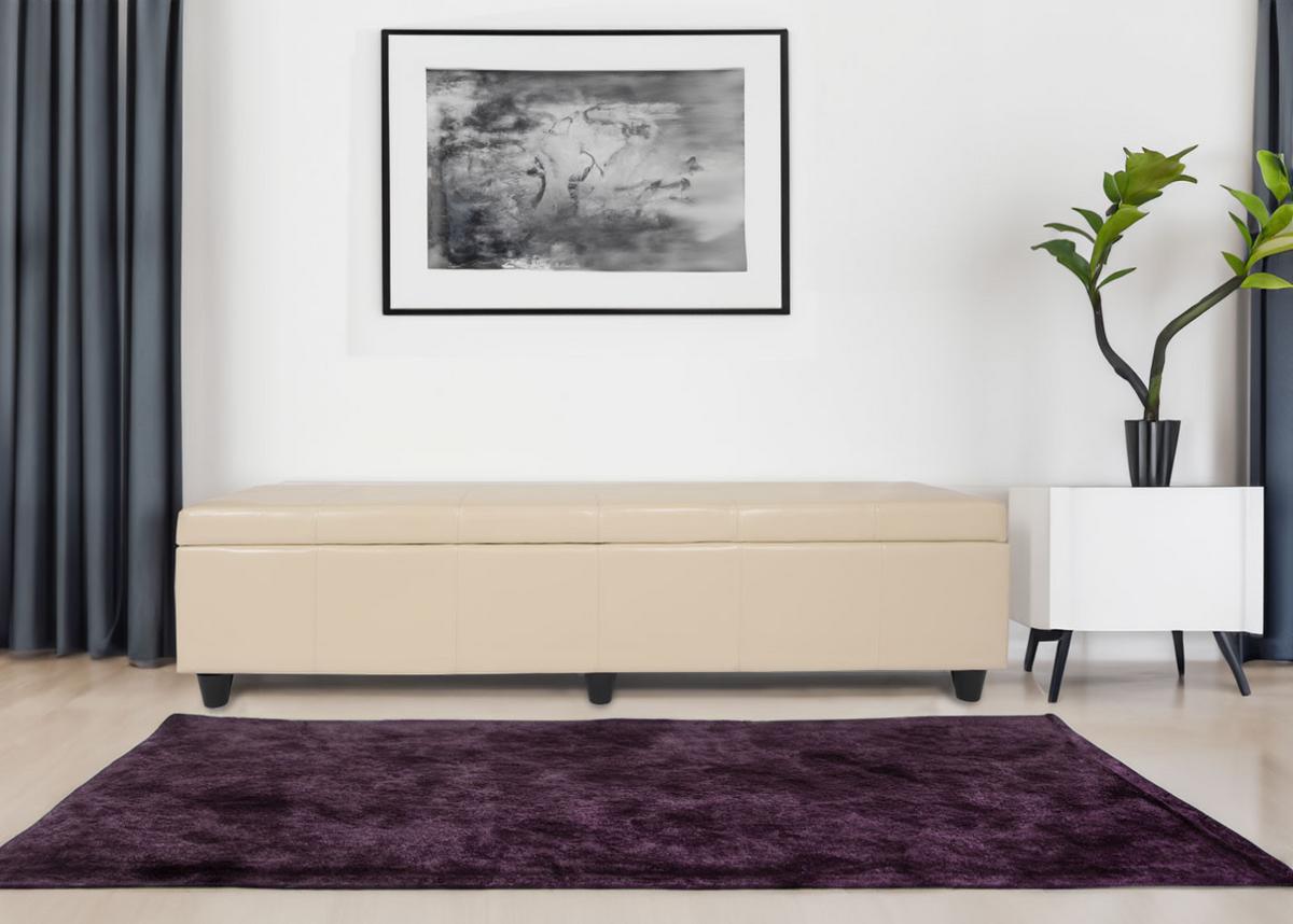 SITZBANK MIT AUFBEWAHRUNG XXL Cremeweiß - Creme, Leder (180/45/45cm) - MCW