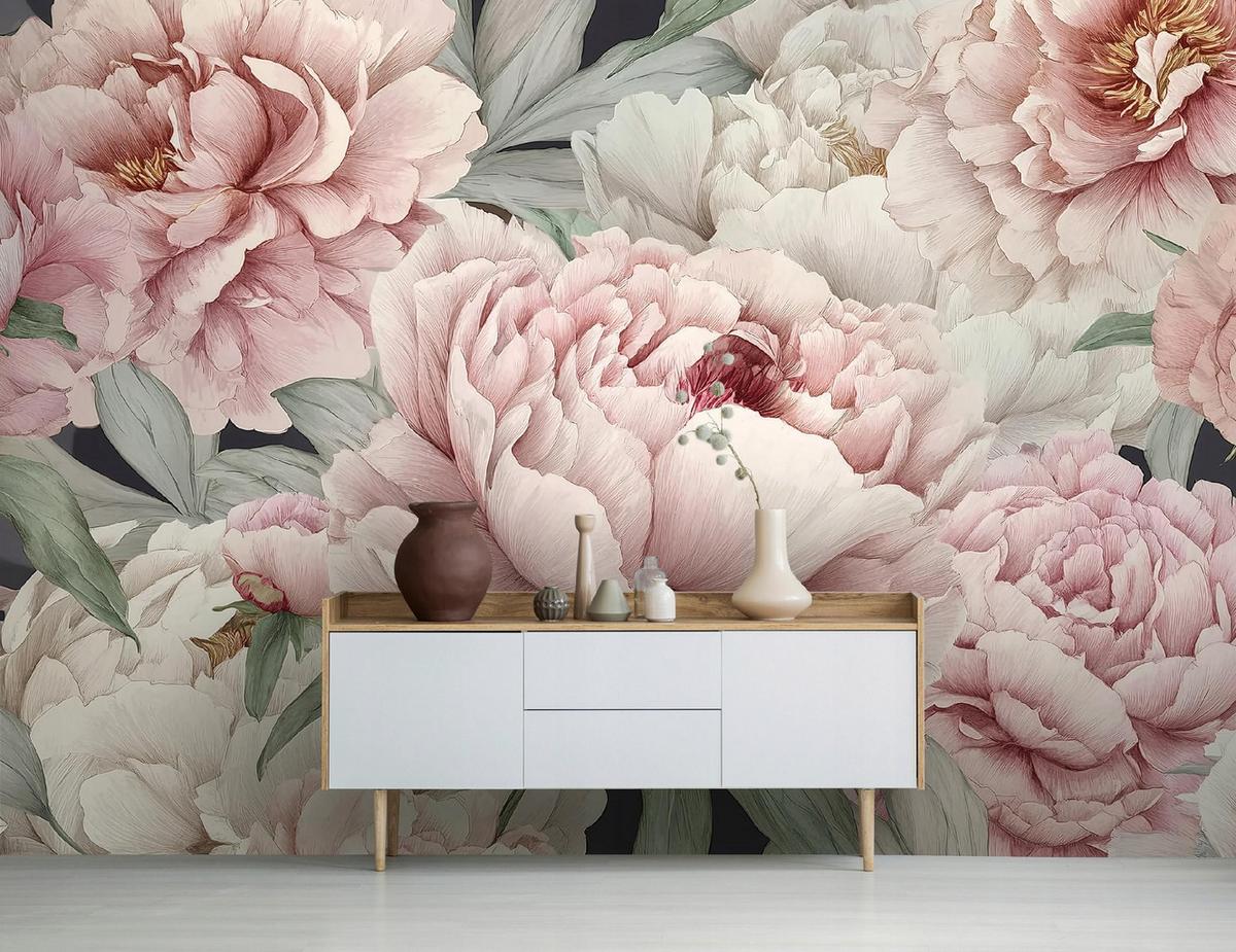 FOTOTAPETE Blumen Pfingstrosen Rosa 150x105 cm - Multicolor, Papier (150/105cm) - Wallarena