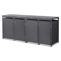 MÜLLTONNENBOX 4er Anthrazit - Anthrazit, Metall (264/120/80cm) - ML-DESIGN