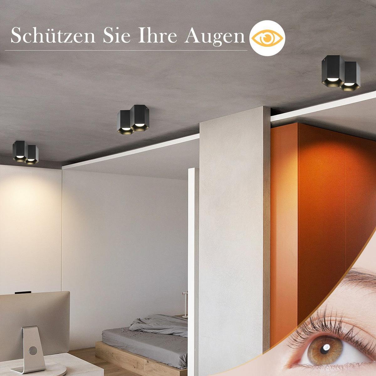AUFBAULEUCHTE Emma 18/9/11 cm - Schwarz, Metall (18/9/11cm) - Nettlife