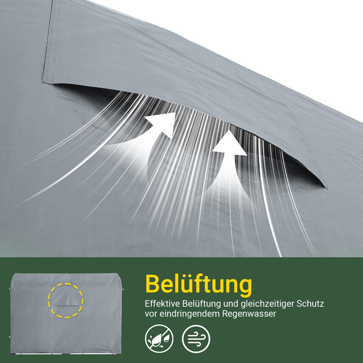 FAHRRADGARAGE Grau - Grau, Metall (120/163/176cm) - SoBuy