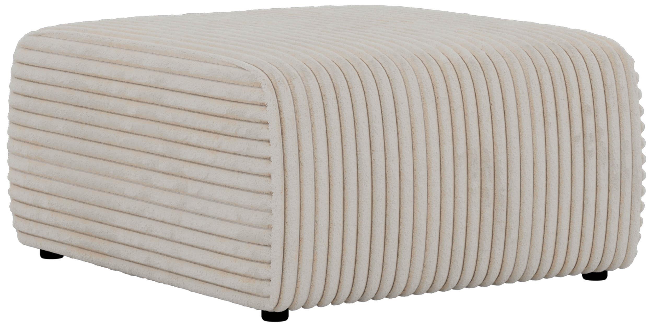 POUF NESSARO - Beige Cord - Beige/Schwarz, Kunststoff/Textil (87/44/96cm) - MKS