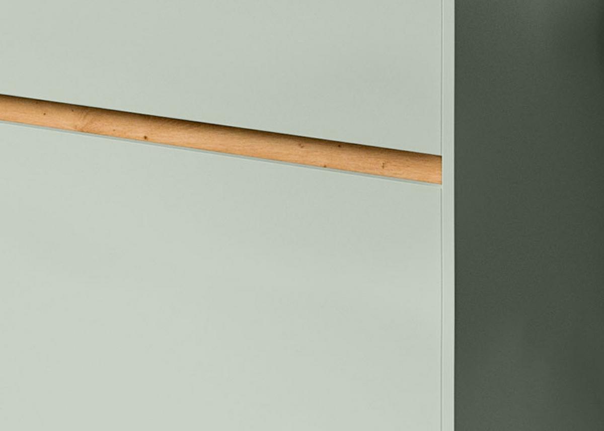 SCHUHKIPPER Salbei und Artisan Eiche, Schuhschrank hängend 110 x 61 cm, Borga - Salbeigrün/Eiche Artisan, Holzwerkstoff (110/61/32cm) - Inn.Furn
