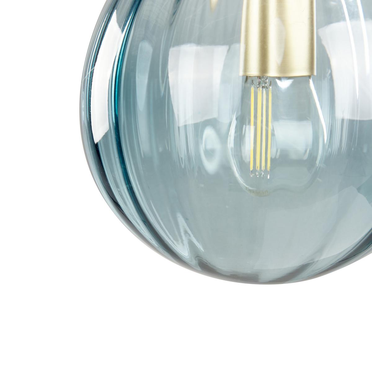WANDLEUCHTE Boomi 22/15/28 cm - Blau, Glas (15/28/22cm) - Beliani