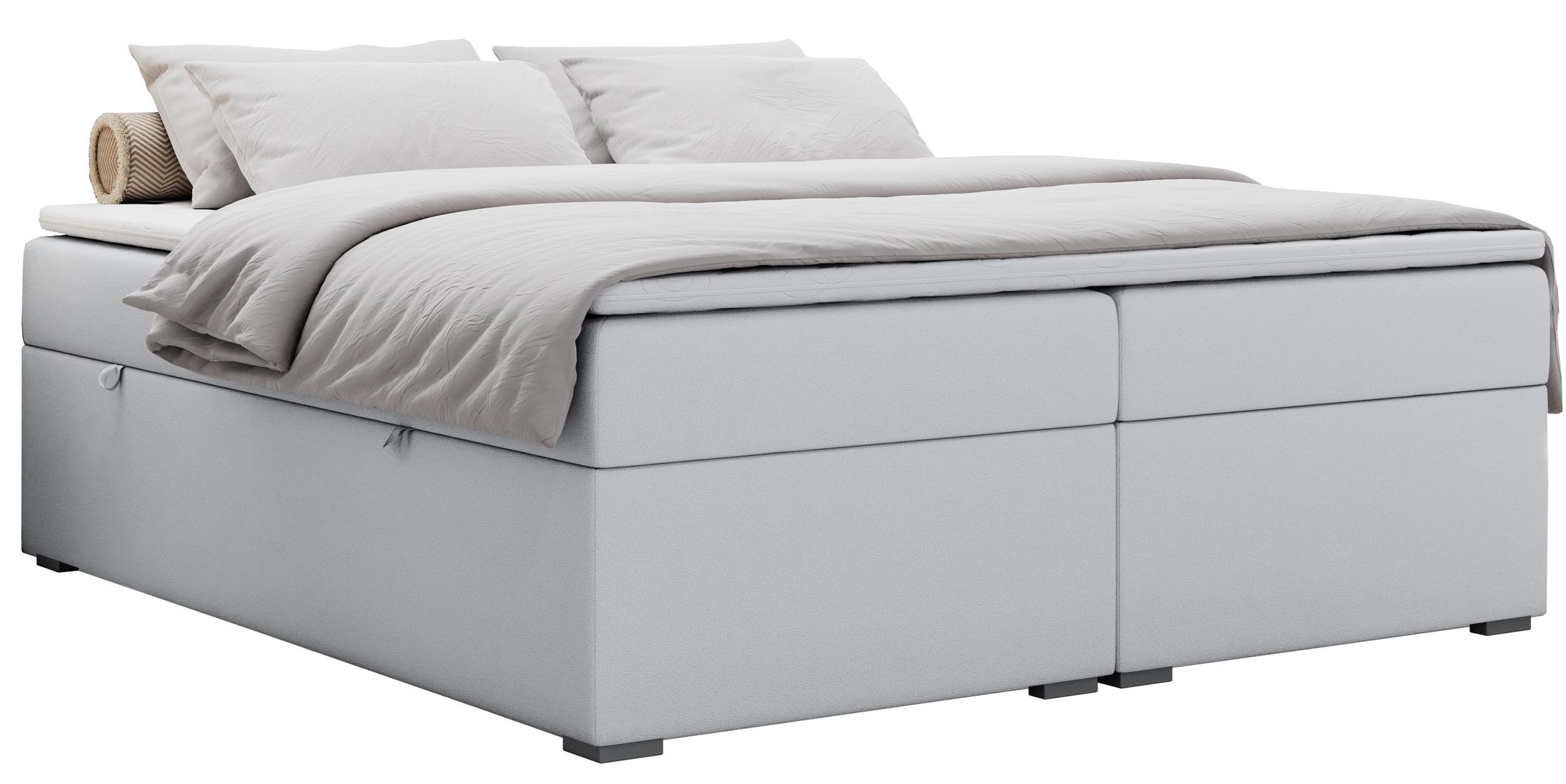 BOXBETT BESS 180/200 Weiß Kunstleder - H4 - Weiß, Holz/Textil (180/200cm) - MKS
