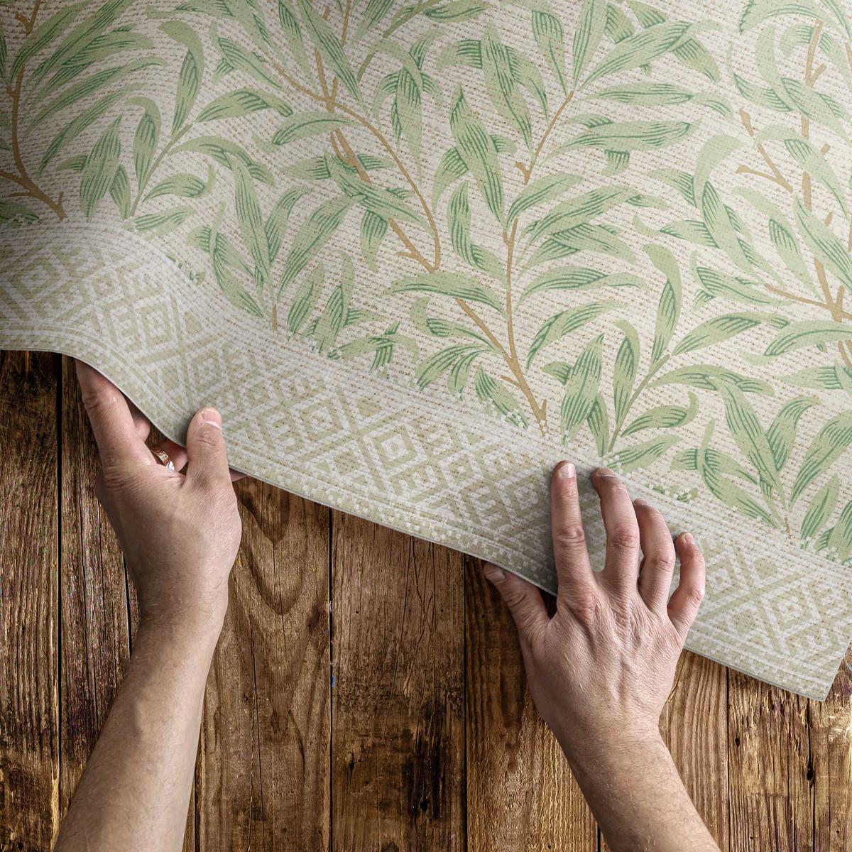 TEPPICH 100x150 cm Blätter Illustration William Morris - Grün, Kunststoff (100/150cm) - Wallfluent