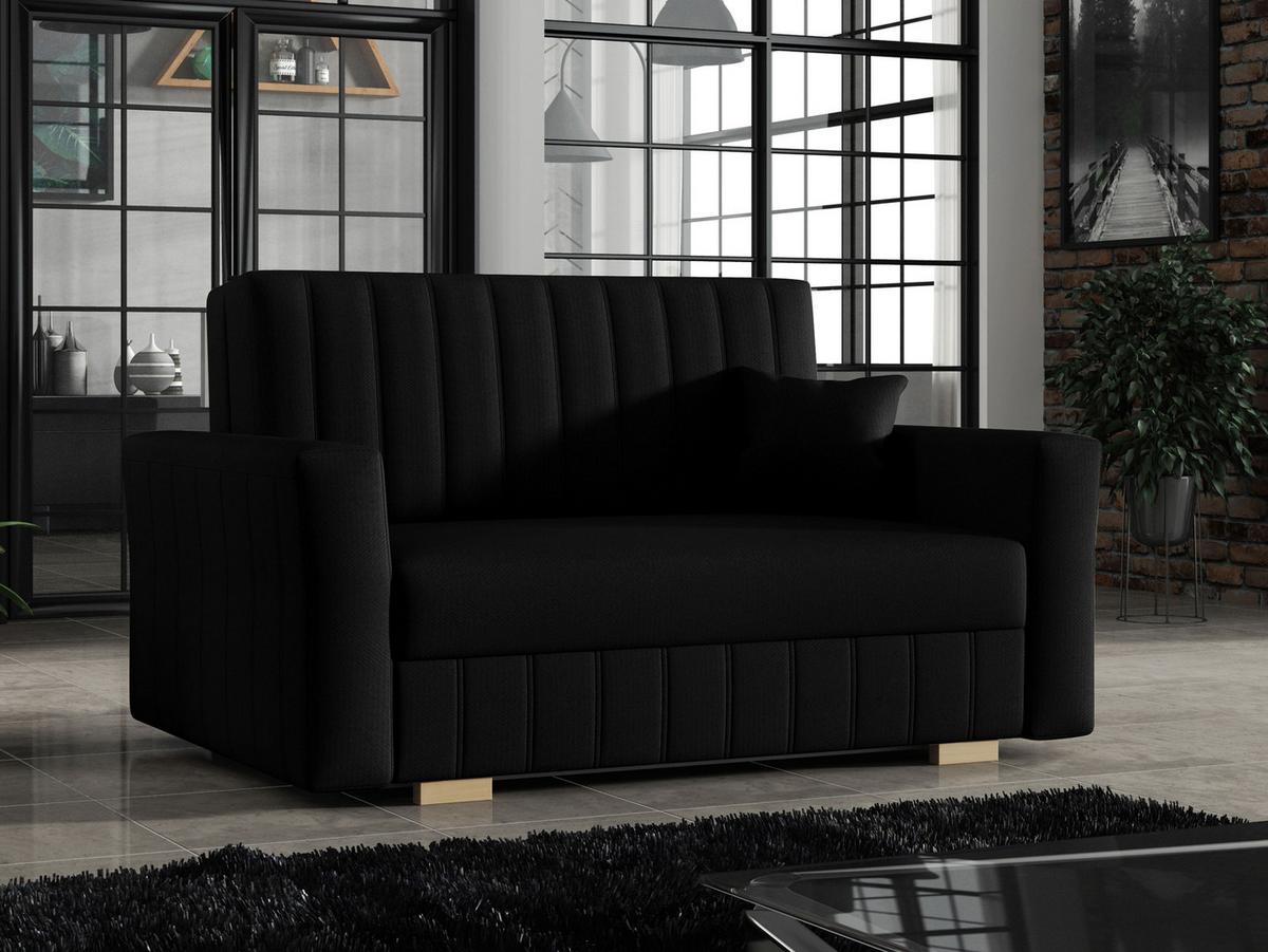 SCHLAFSOFA Viva Glam II - Schwarz/Naturfarben, Holz/Kunststoff (145/85/98cm) - MIRJAN24