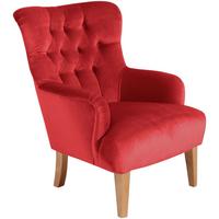 SESSEL Kaiya Bezug Samtvelours Buche natur / rot - Rot, Kunststoff (71/97/82cm) - 58aufmkessel