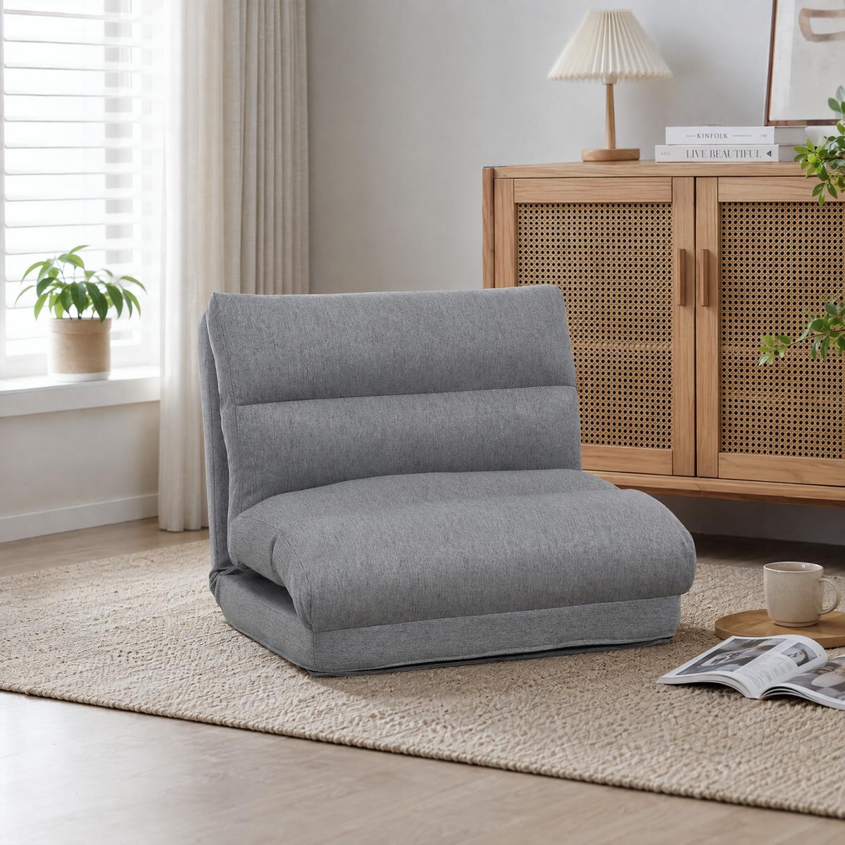 SCHLAFSESSEL Grau - Grau, Textil/Metall (72/56/70cm) - HOMCOM