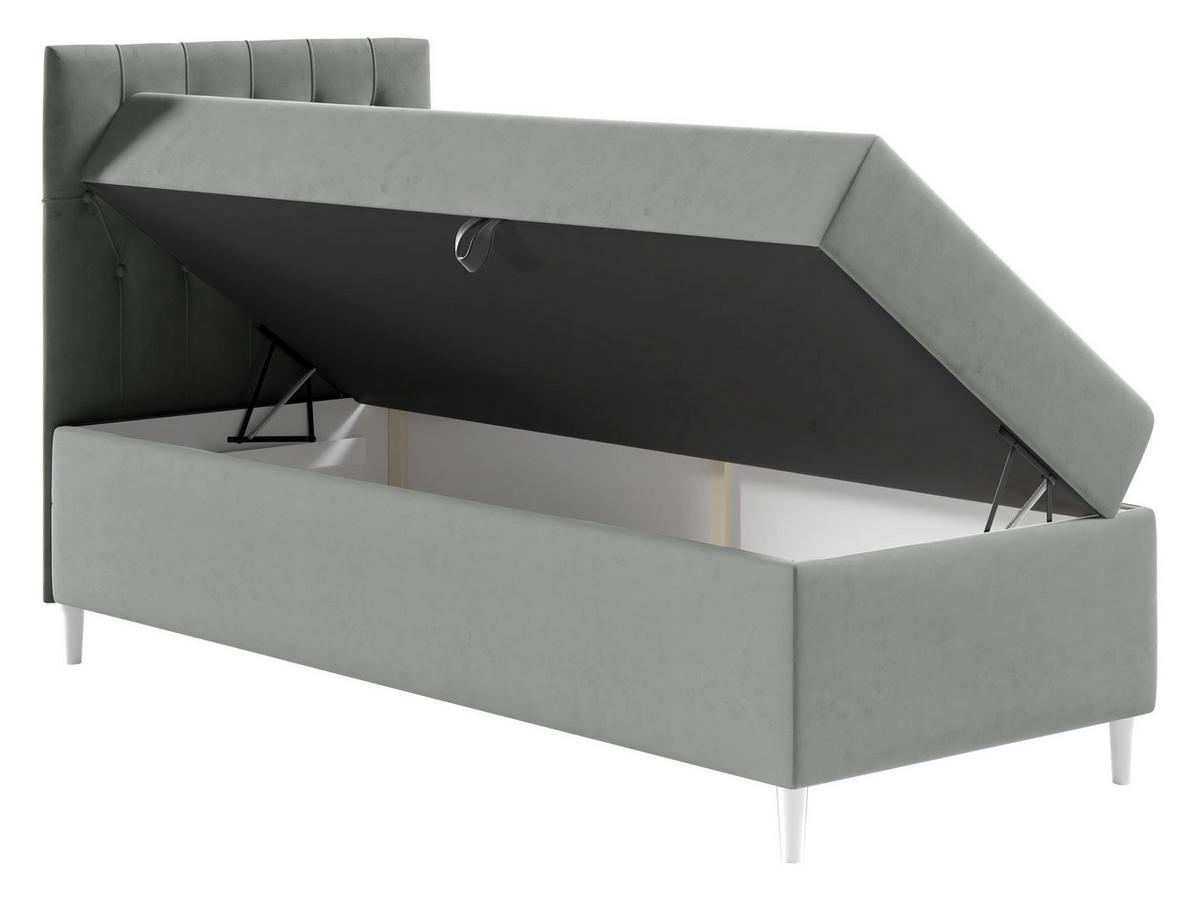 BOXBETT Filip Junior 1, Seite zum Öffnen des Bettkastens: Links - H3 - Türkis/Weiß, Holz (90/200cm) - MIRJAN24