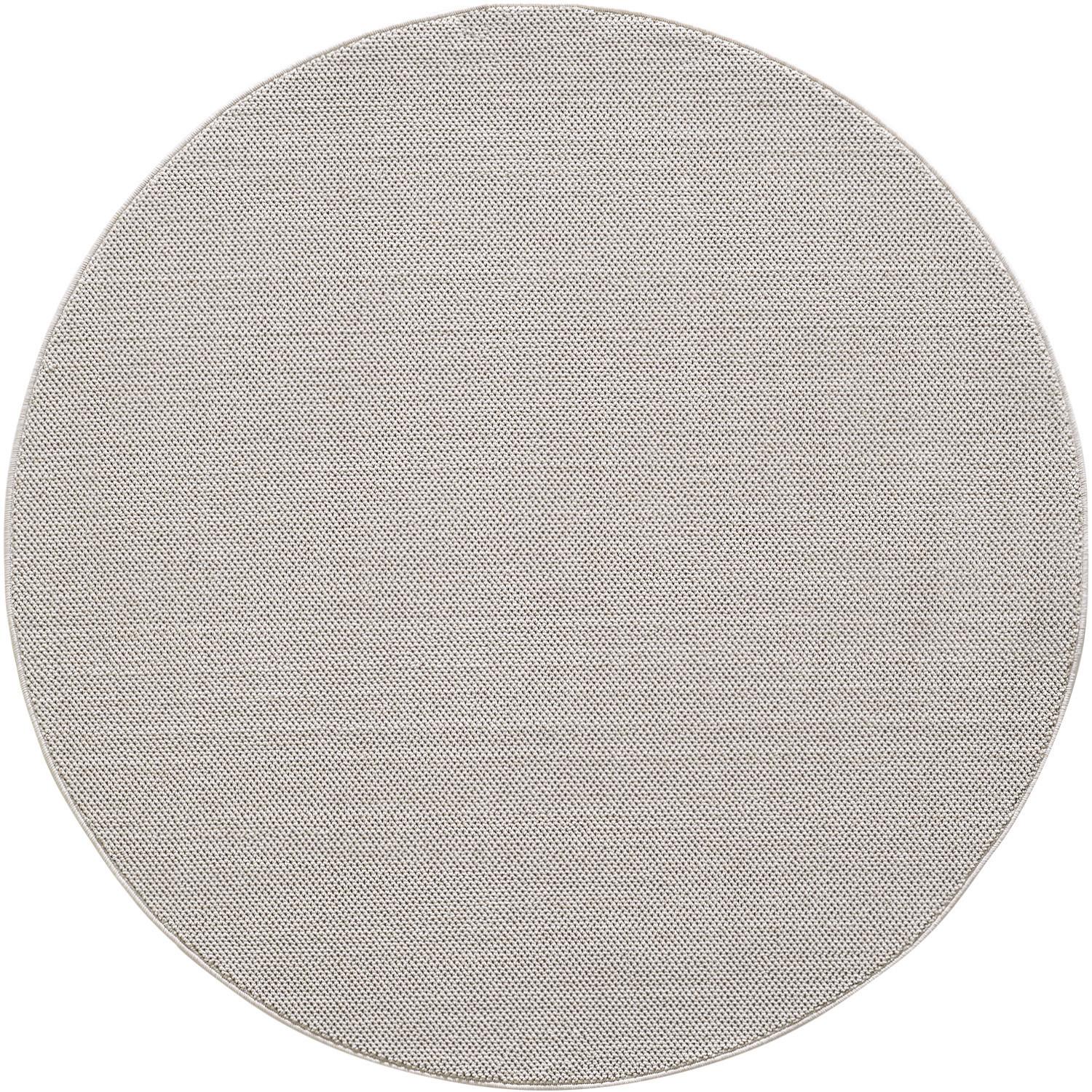 TEPPICH Flachgewebe CIMA in Creme, einfarbig, Ø 120 cm - Beige, Textil (120/120cm) - KADIMA DESIGN