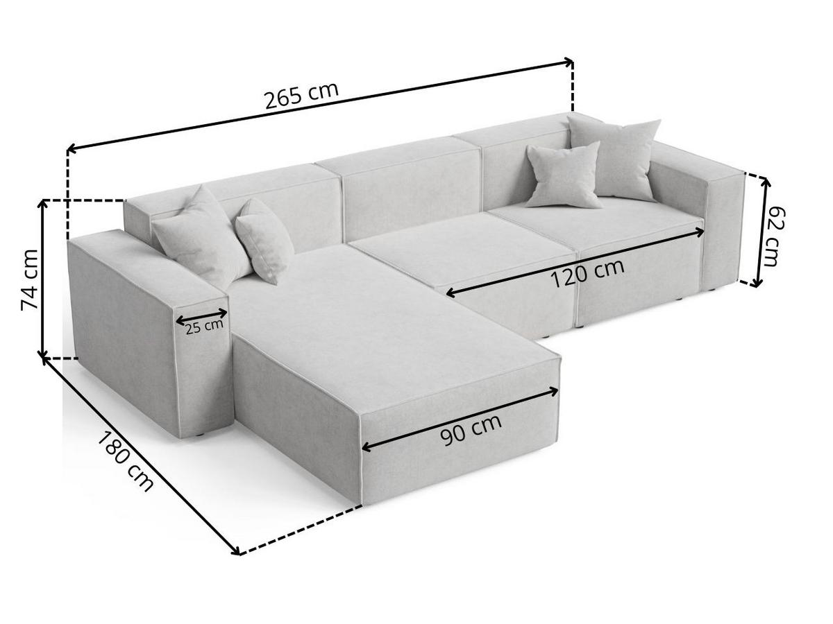 ECKSOFA Arizona Beige Links - Beige, Holz/Textil (180/265cm) - Graingold