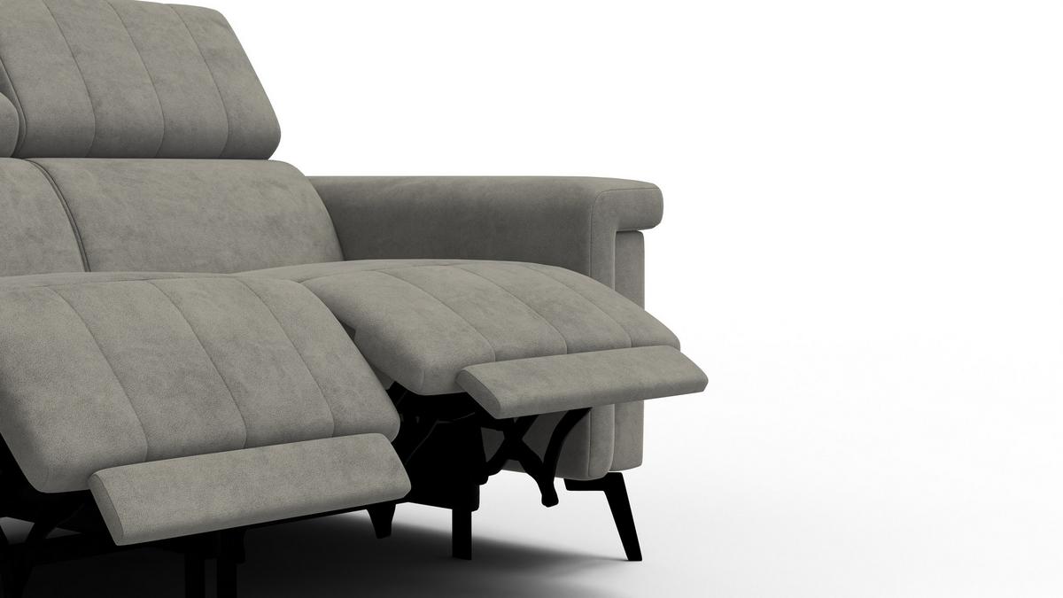 RELAXSOFA NORDEL 2-Sitzer, taupe - Taupe/Schwarz, Holz/Textil (150/80/105cm) - Wozimo